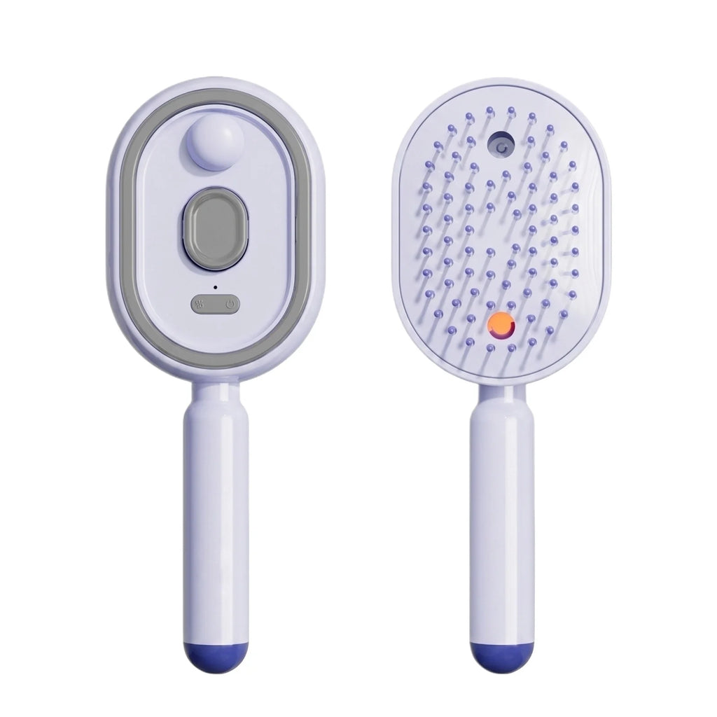 Electric Spray Air Cushion Massage Comb, 2026 Electric Spray Massage Comb, Rechargeable & Detangling, Essential Oil Mist Anti-Static Aromatherapy Haircare Comb for Girls Women (Purple)